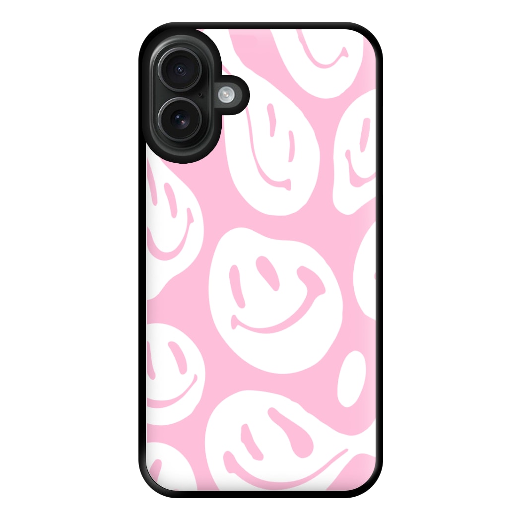 Trippn Smiley - Pink Phone Case for iPhone 16 Plus