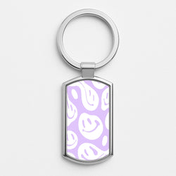 Trippn Smiley - Purple Silver Keyring