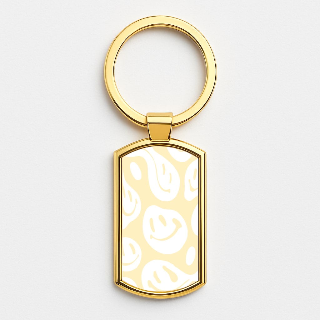 Trippn Smiley - Yellow Gold Keyring