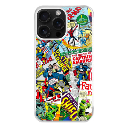 Superhero Comic Comics Pattern Phone Case for iPhone 16 Pro Max