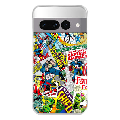 Superhero Comic Comics Pattern Phone Case for Google Pixel 7 Pro