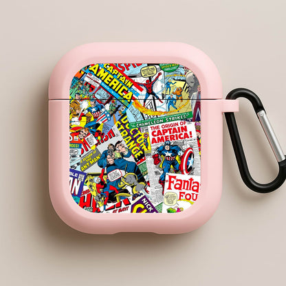 Superhero Comic Comics Pattern Pink AirPods Case