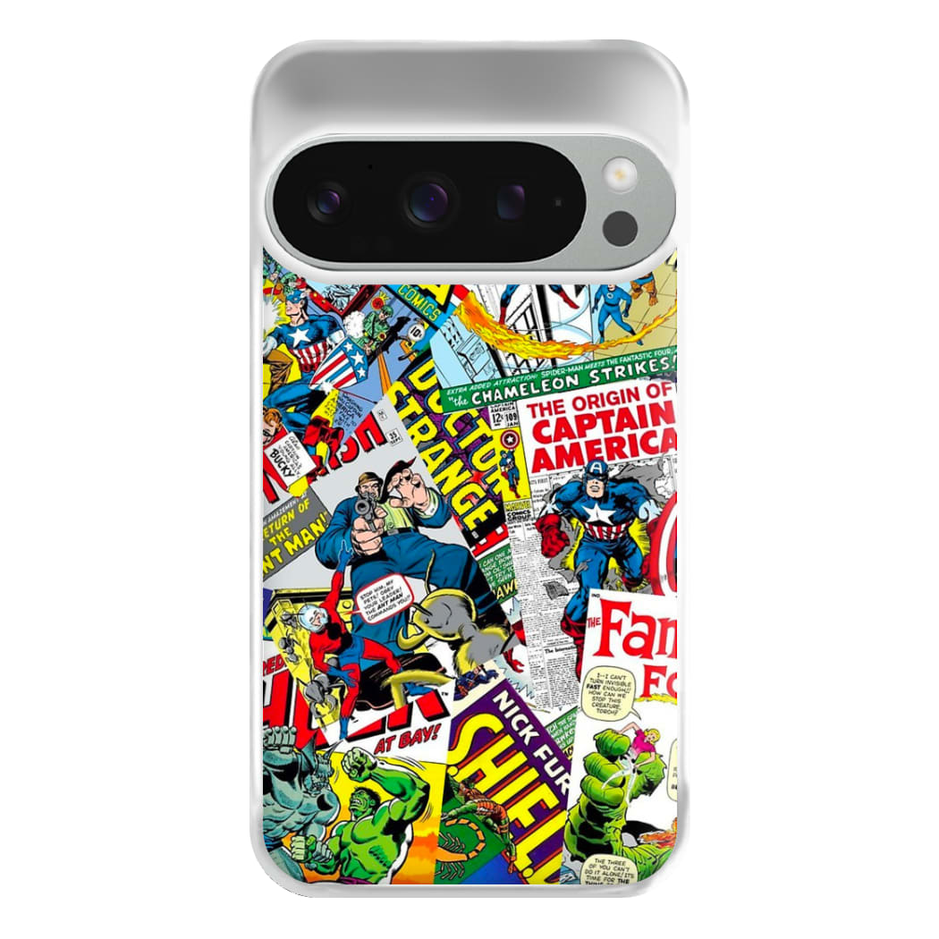 Superhero Comic Comics Pattern Phone Case for Google Pixel 9 Pro XL