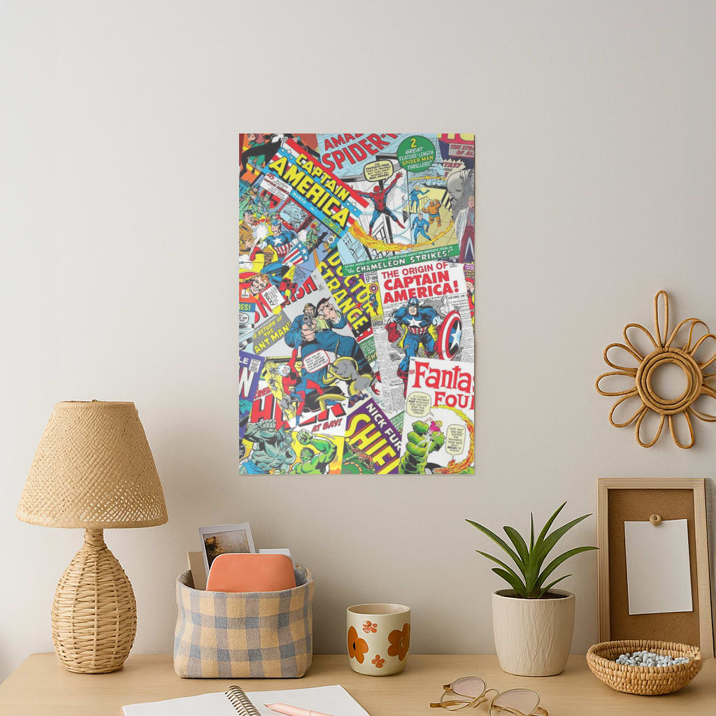 Superhero Comic Comics Pattern Art Print