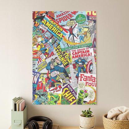 Superhero Comic Comics Pattern Poster