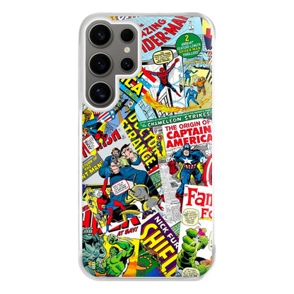 Superhero Comic Comics Pattern Phone Case for Galaxy S24 Ultra