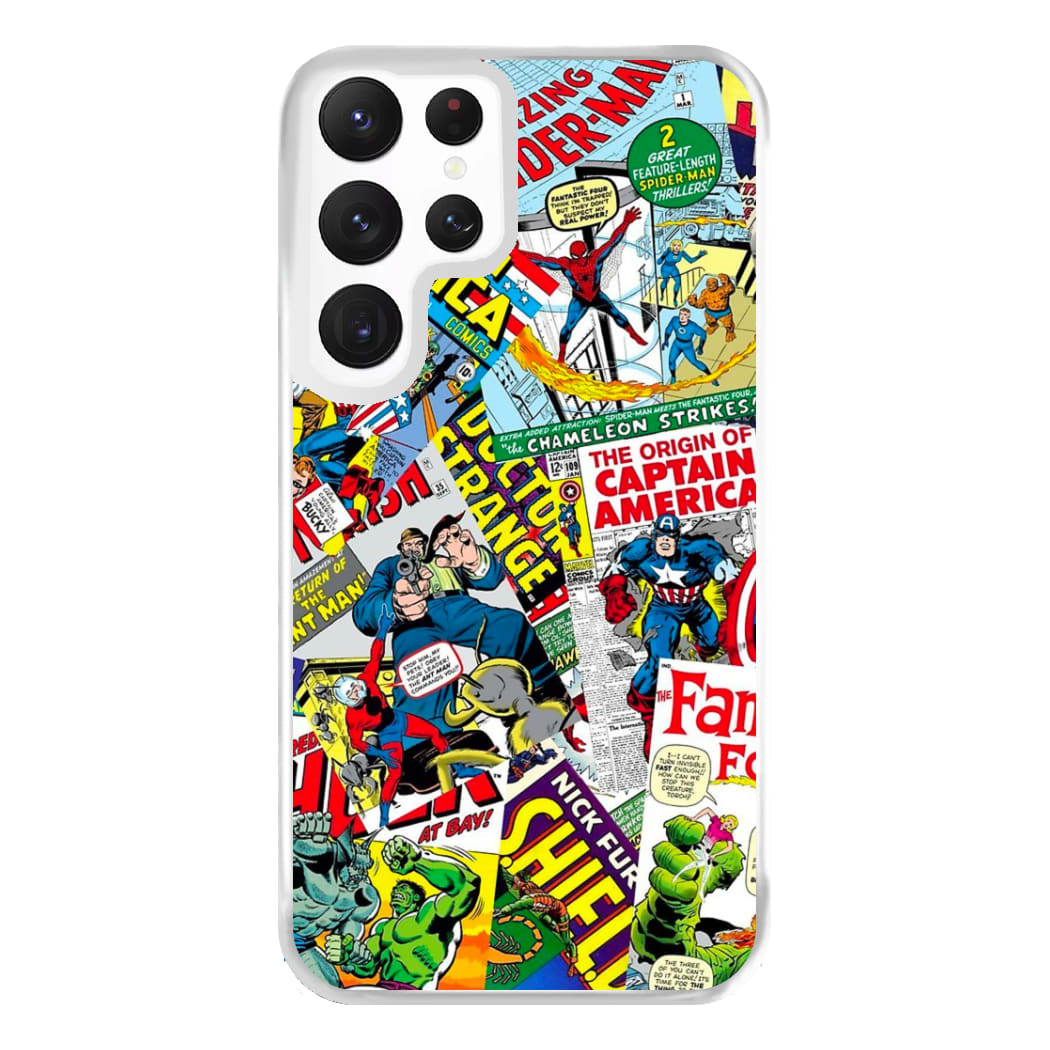 Superhero Comic Comics Pattern Phone Case for Galaxy S22 Ultra