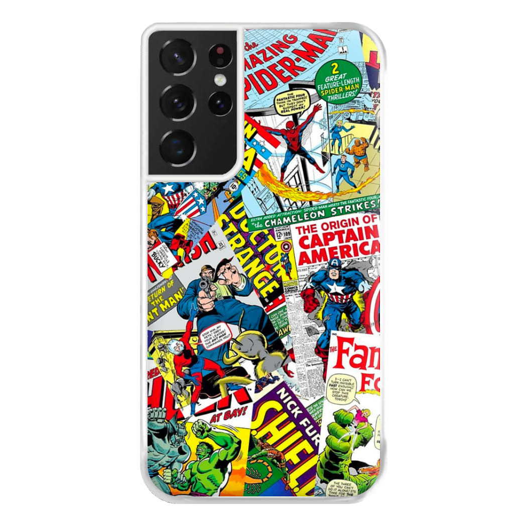 Superhero Comic Comics Pattern Phone Case for Galaxy S21 Ultra