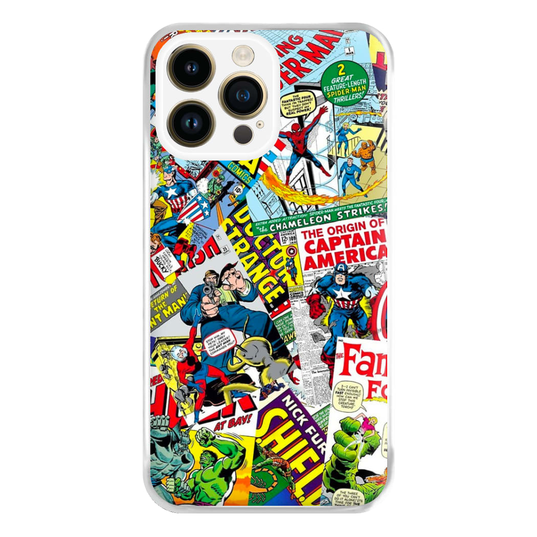 Superhero Comic Comics Pattern Phone Case for iPhone 14 Pro Max