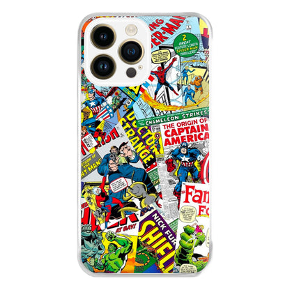 Superhero Comic Comics Pattern Phone Case for iPhone 14 Pro Max