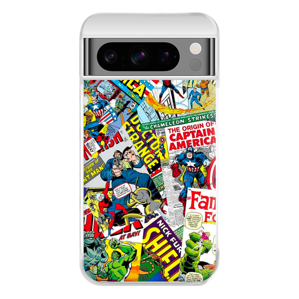 Superhero Comic Comics Pattern Phone Case for Google Pixel 8 Pro