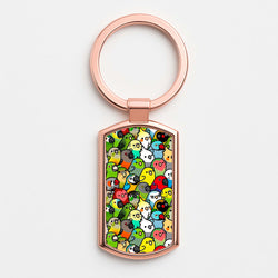 Everybirdy Pattern Rose Gold Keyring