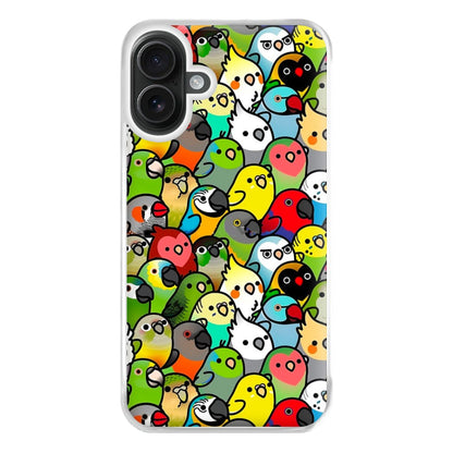 Everybirdy Pattern Phone Case for iPhone 16 Plus