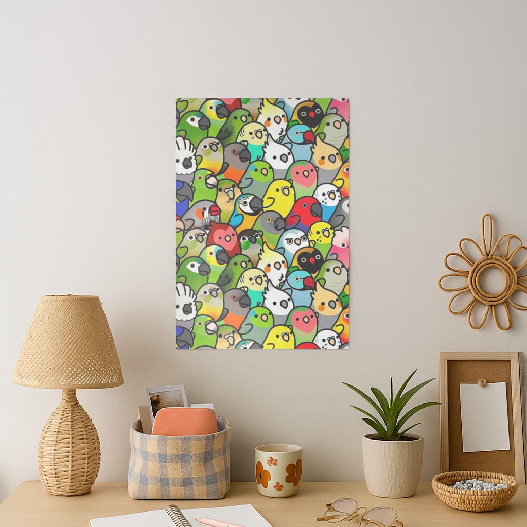 Everybirdy Pattern Art Print