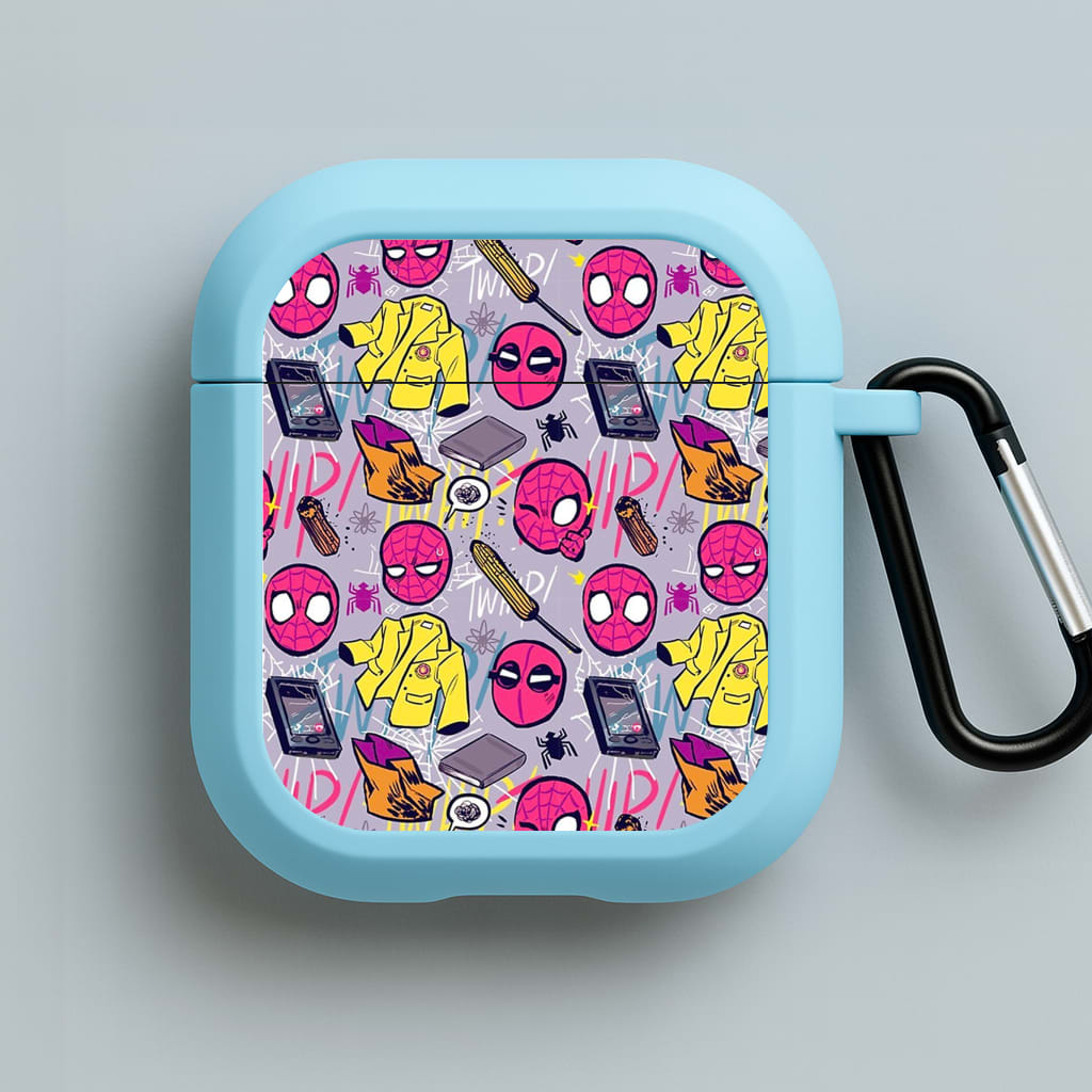 Spiderman Pattern Blue AirPods Case