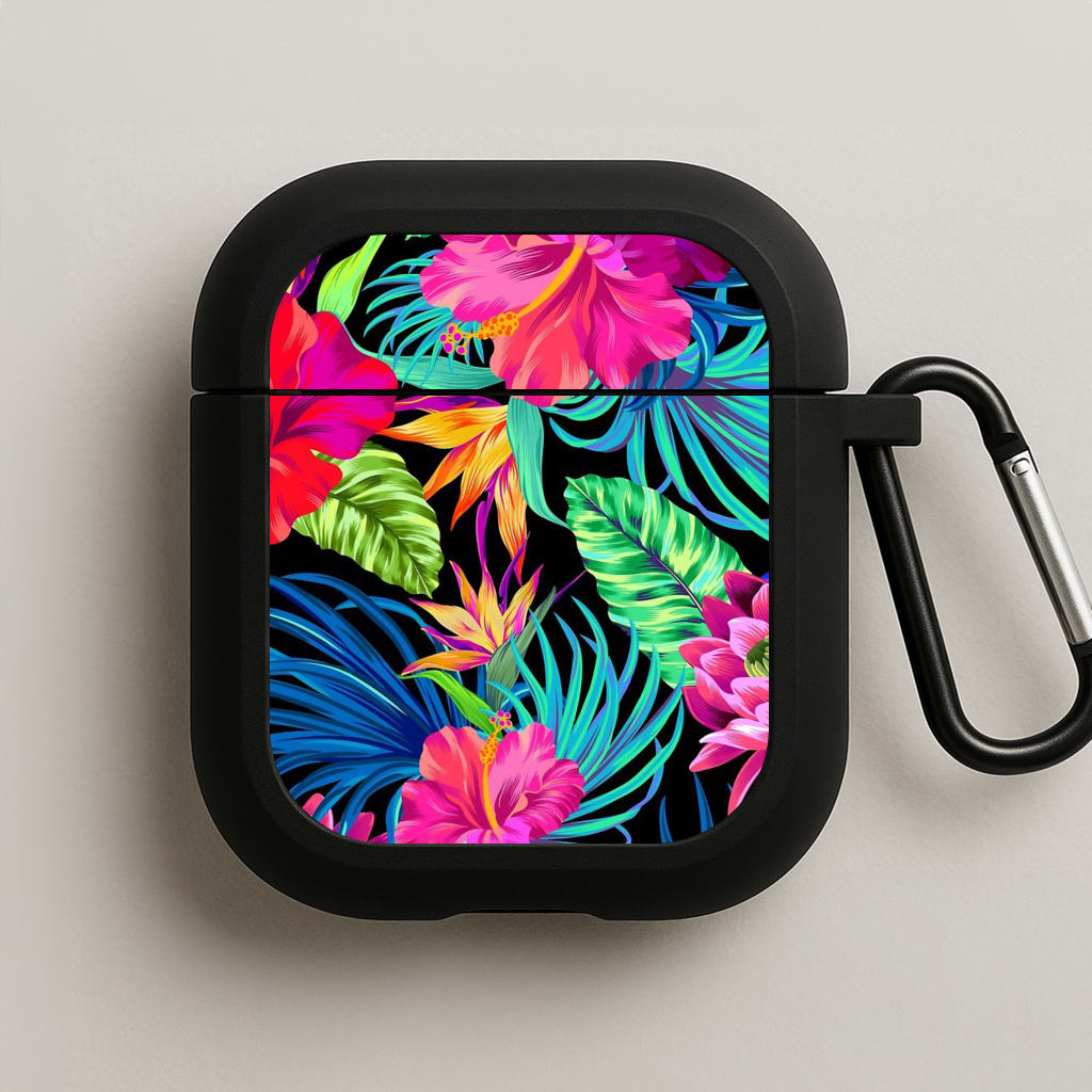 Colourful Hibiscus Pattern AirPods Case