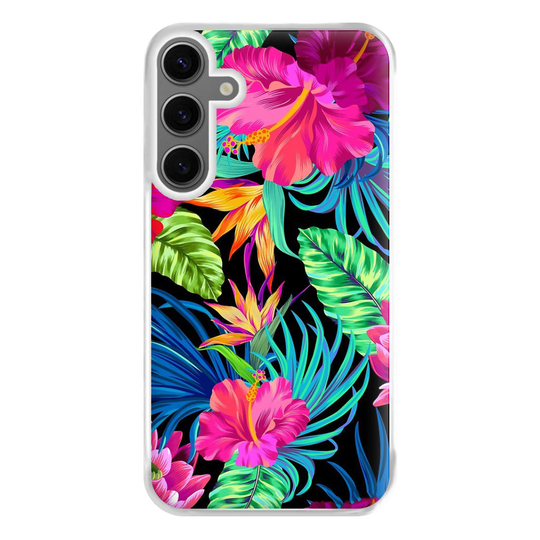 Colourful Hibiscus Pattern Phone Case for Galaxy S24FE