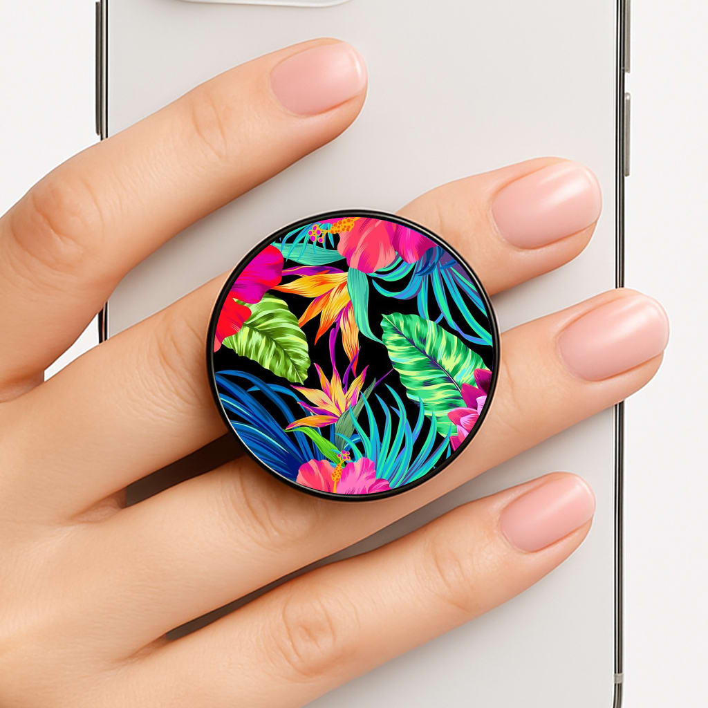 Colourful Hibiscus Pattern Phone Grip