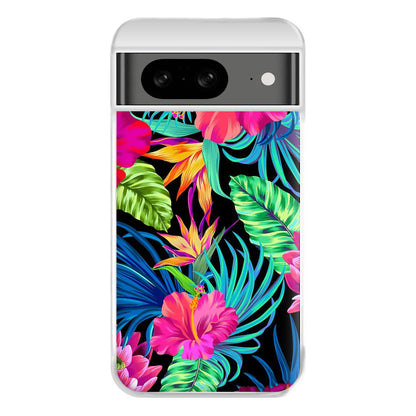 Colourful Hibiscus Pattern Phone Case for Google Pixel 8