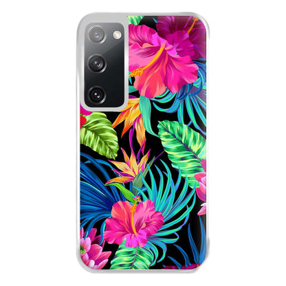 Colourful Hibiscus Pattern Phone Case for Galaxy S20