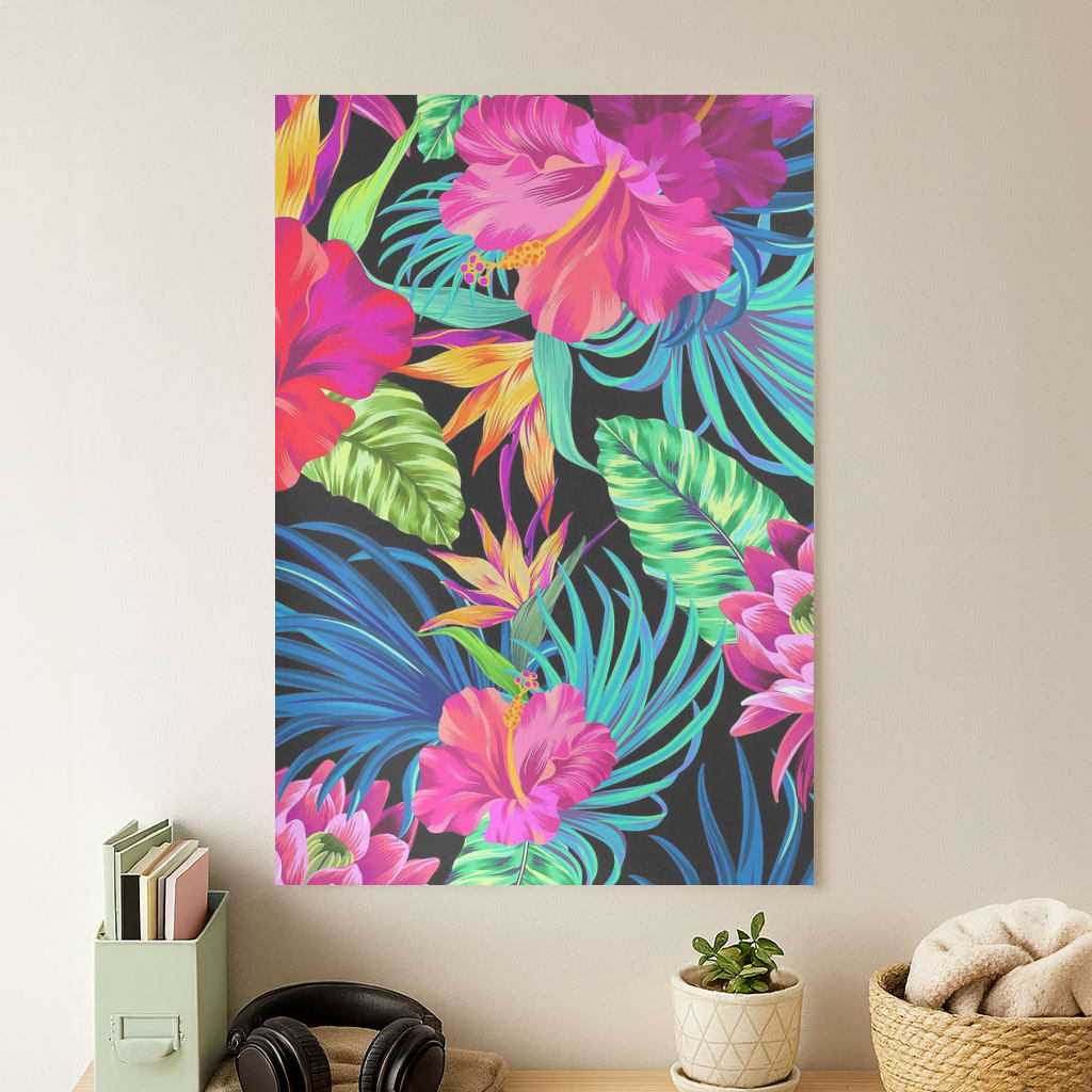 Colourful Hibiscus Pattern Poster