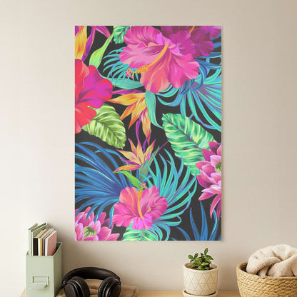 Colourful Hibiscus Pattern Poster