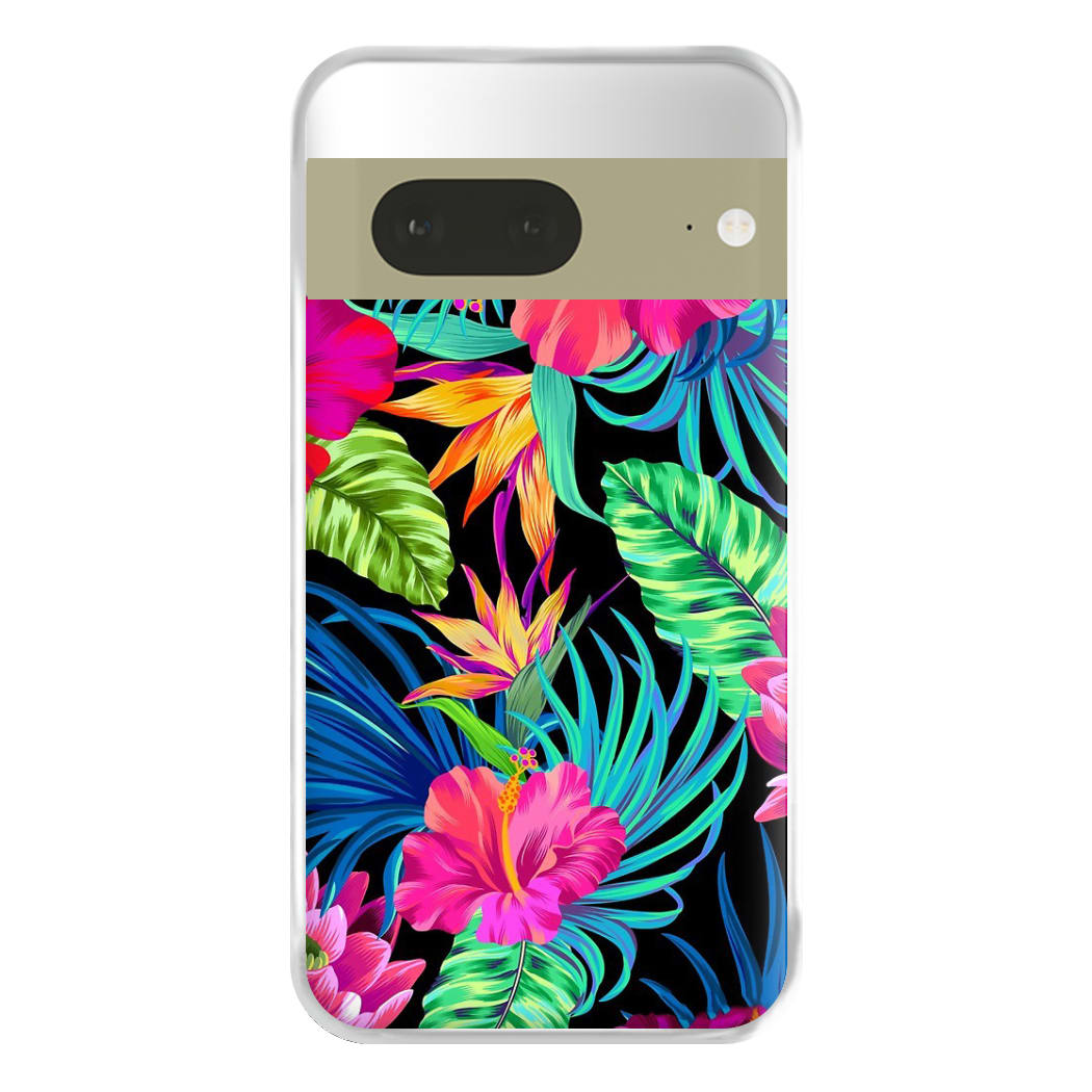 Colourful Hibiscus Pattern Phone Case for Google Pixel 7a