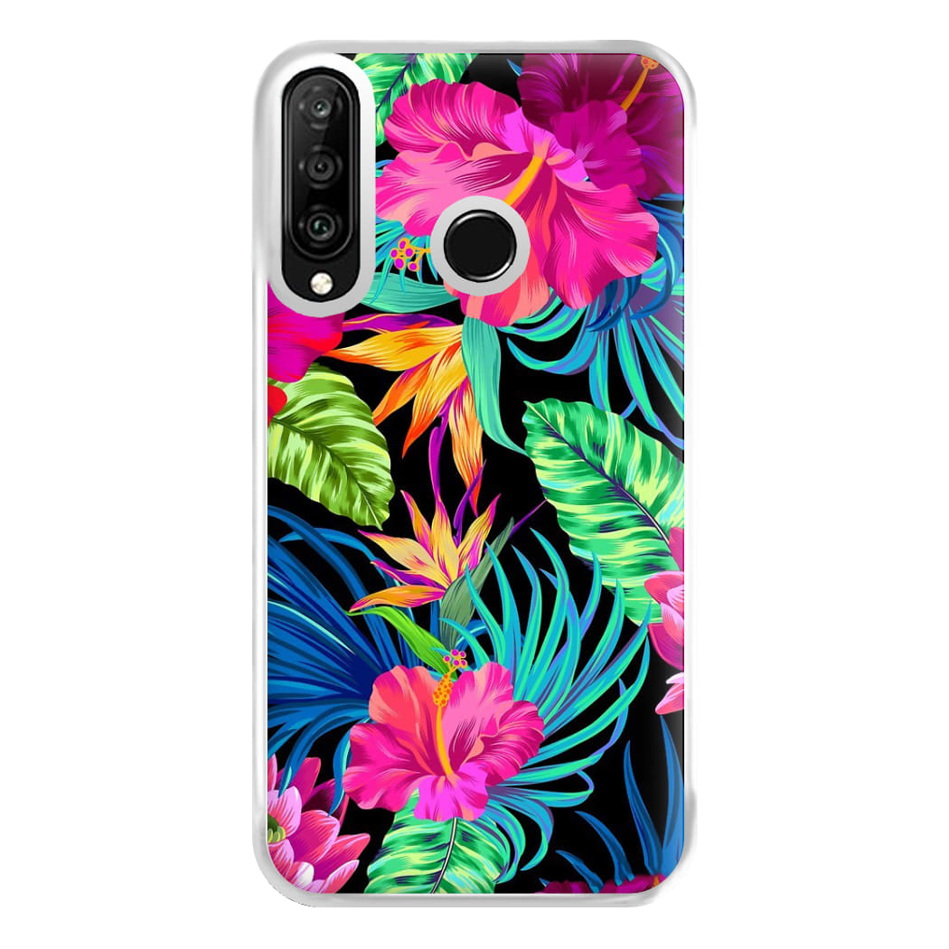 Colourful Hibiscus Pattern Phone Case for Huawei P30 Lite