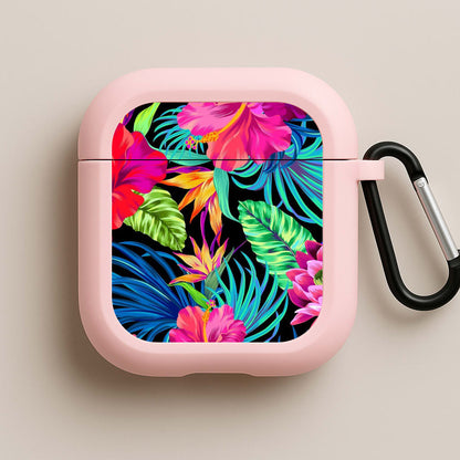 Colourful Hibiscus Pattern Pink AirPods Case