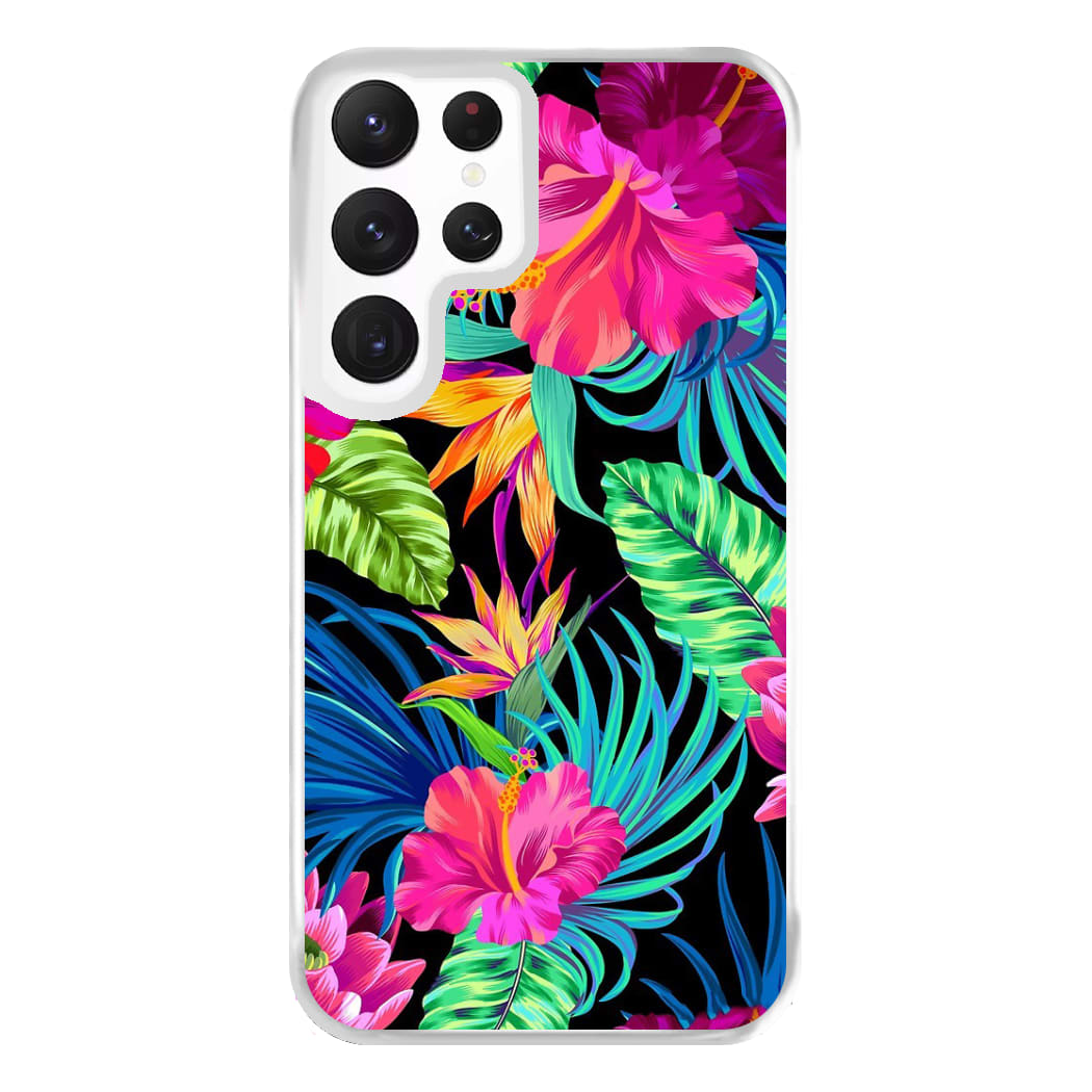 Colourful Hibiscus Pattern Phone Case for Galaxy S22 Ultra