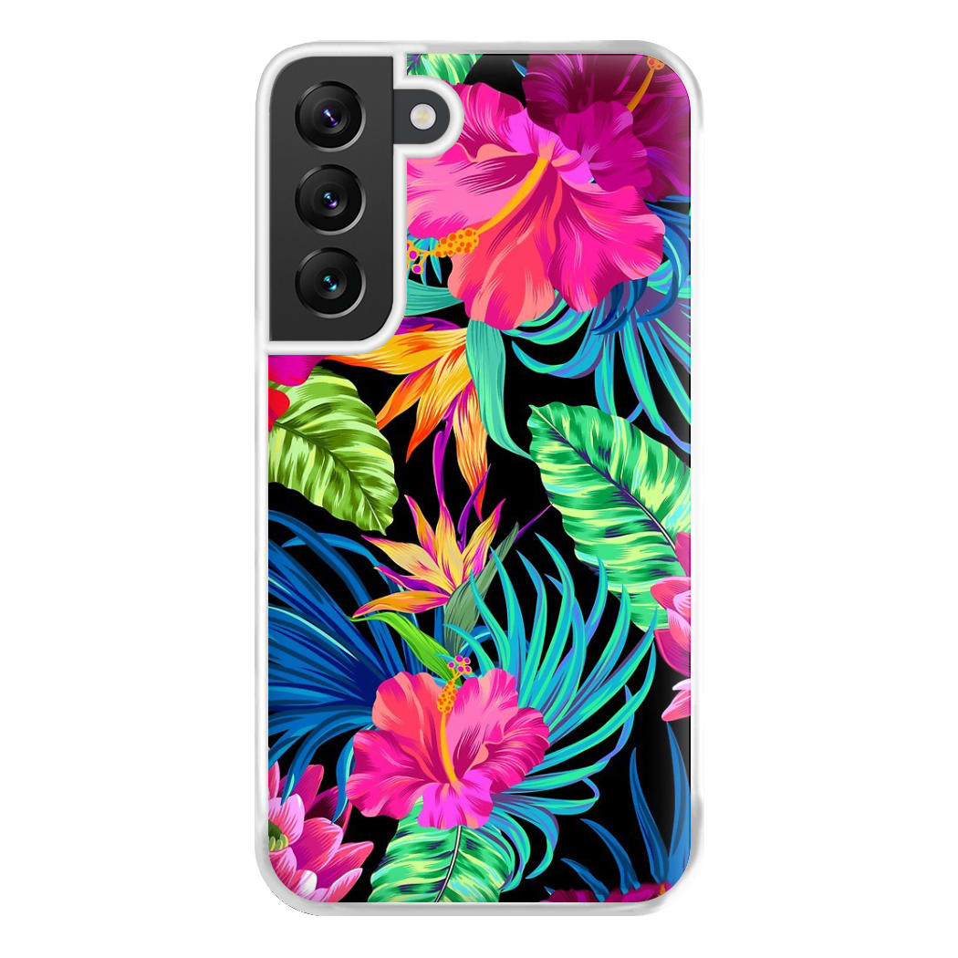 Colourful Hibiscus Pattern Phone Case for Galaxy S22 Plus