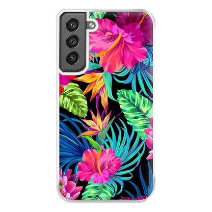 Colourful Hibiscus Pattern Phone Case for Galaxy S21FE