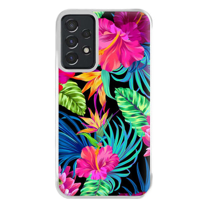 Colourful Hibiscus Pattern Phone Case for Galaxy A52 / A52s