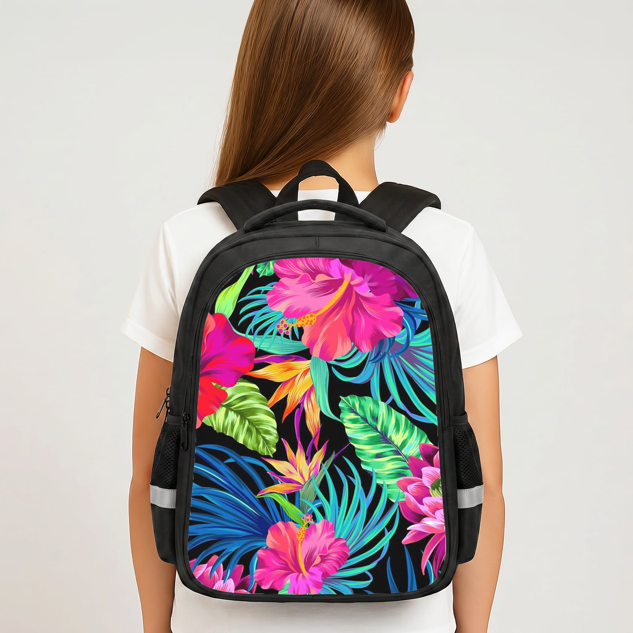 Colourful Hibiscus Pattern Backpack