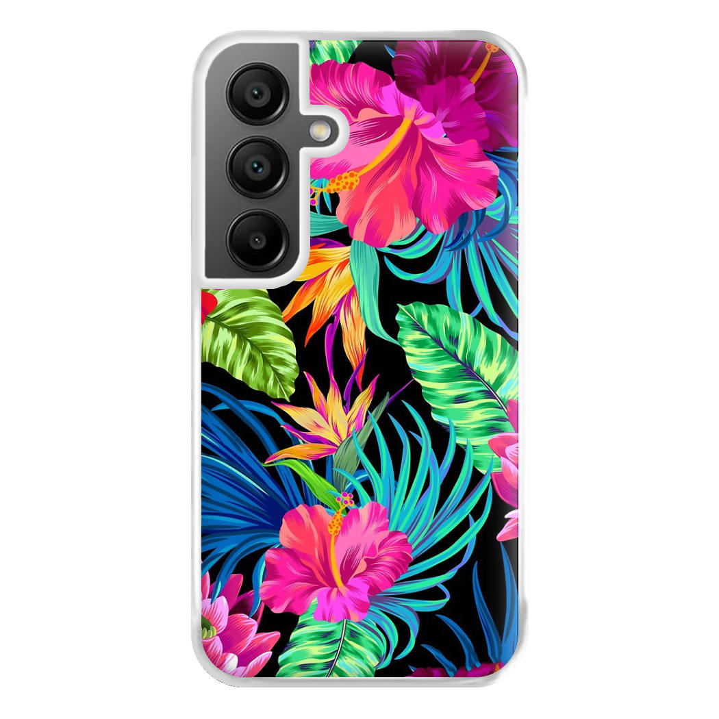 Colourful Hibiscus Pattern Phone Case for Galaxy A55