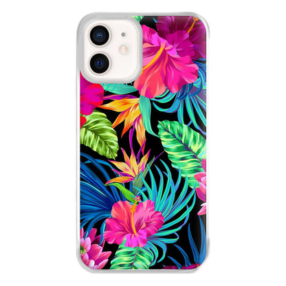 Colourful Hibiscus Pattern Phone Case for iPhone 12 Mini