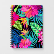 Colourful Hibiscus Pattern Notebook 1