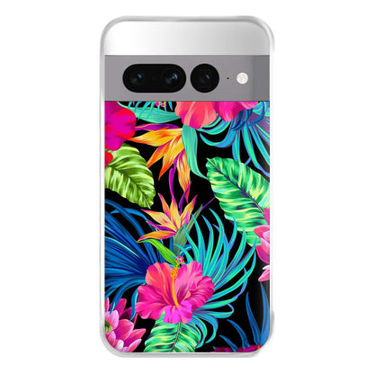 Colourful Hibiscus Pattern Phone Case for Google Pixel 7 Pro