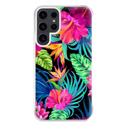 Colourful Hibiscus Pattern Phone Case for Galaxy S23 Ultra