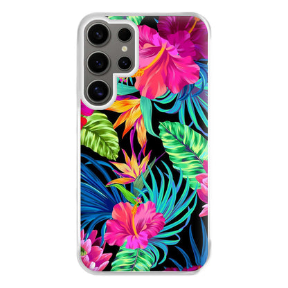 Colourful Hibiscus Pattern Phone Case for Galaxy S24 Ultra