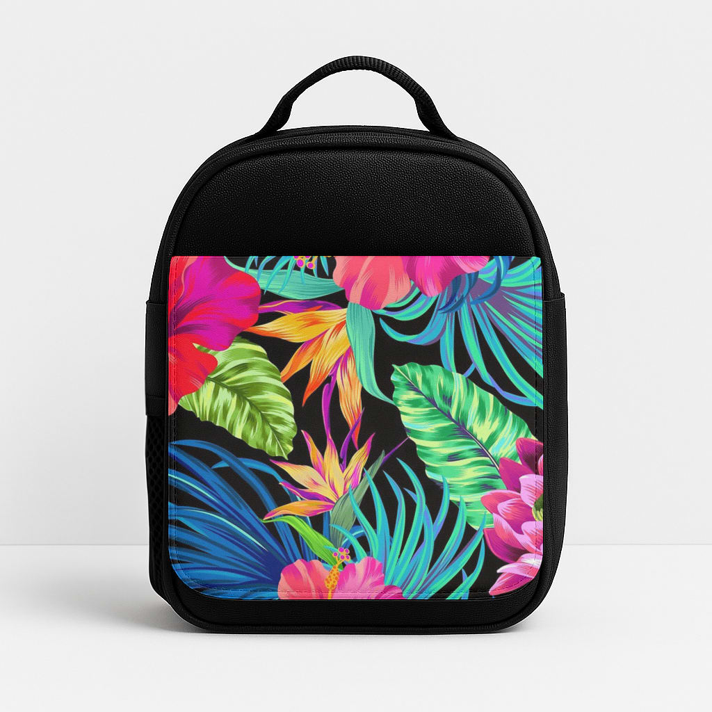 Colourful Hibiscus Pattern Insulated Lunchbox