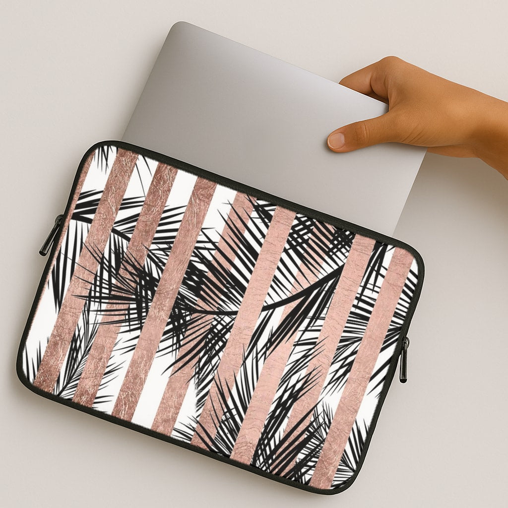Rose Gold Tropical Palm Leaf Pattern MacBook Case