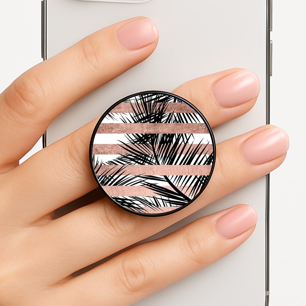 Rose Gold Tropical Palm Leaf Pattern FunGrip
