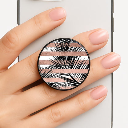 Rose Gold Tropical Palm Leaf Pattern Phone Grip