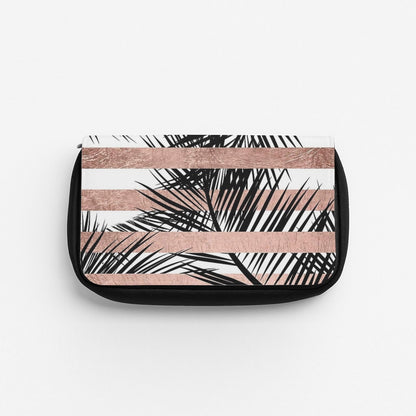 Rose Gold Tropical Palm Leaf Pattern Pencil Case