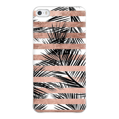 Rose Gold Tropical Palm Leaf Pattern Phone Case for iPhone 5 / 5s / SE 2016