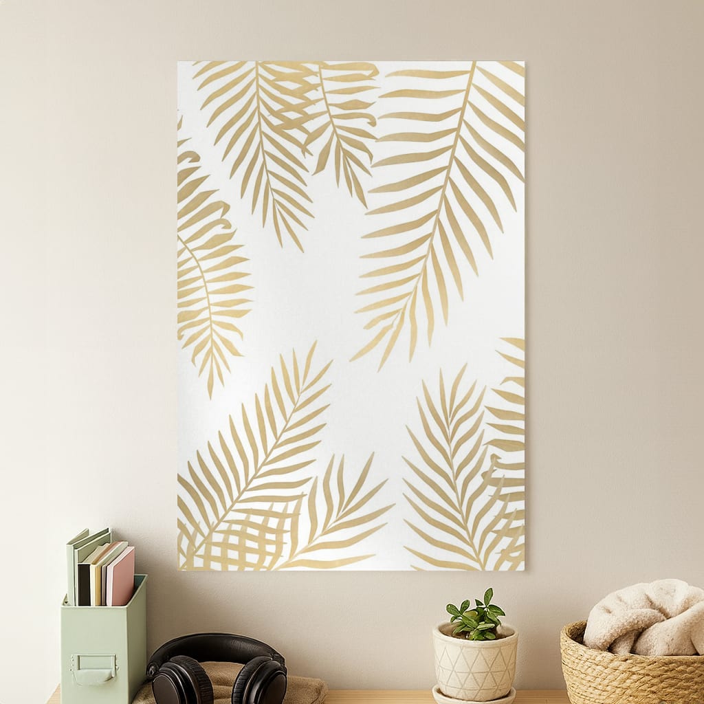 Gold Palm Leaf Pattern Poster