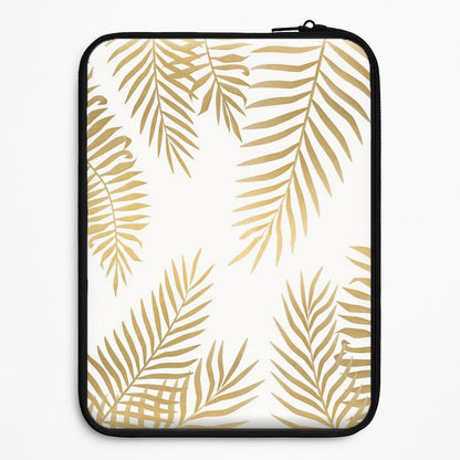 Gold Palm Leaf Pattern Universal Laptop Sleeve