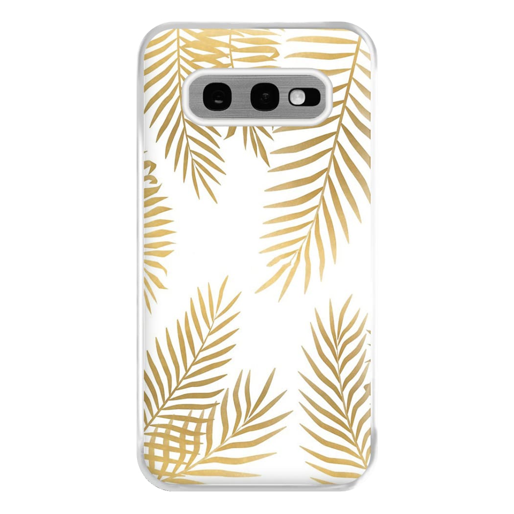 Gold Palm Leaf Pattern Phone Case for Galaxy S10e