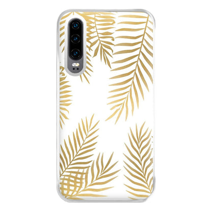 Gold Palm Leaf Pattern Phone Case for Huawei P30